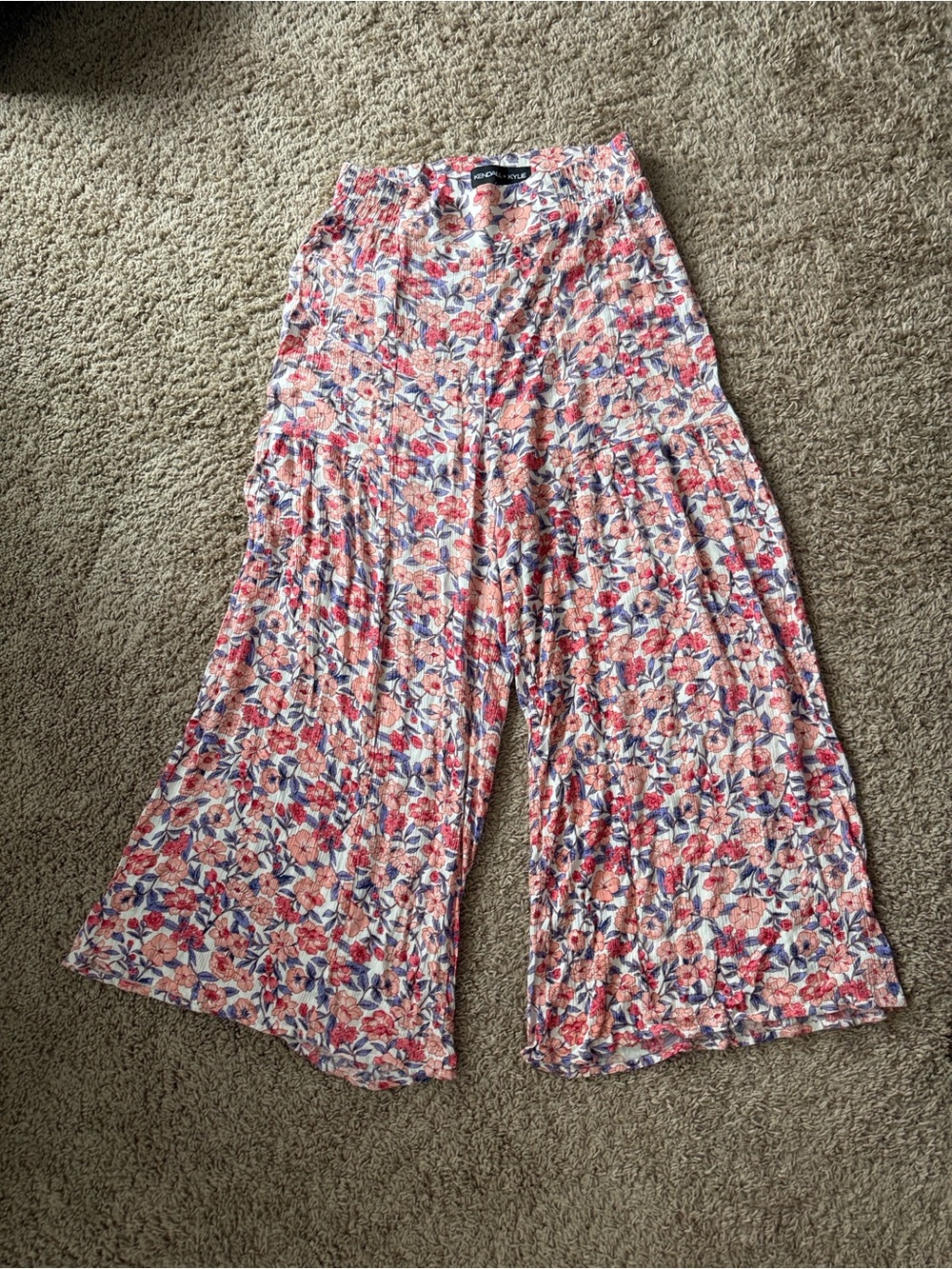Wide leg floral pants